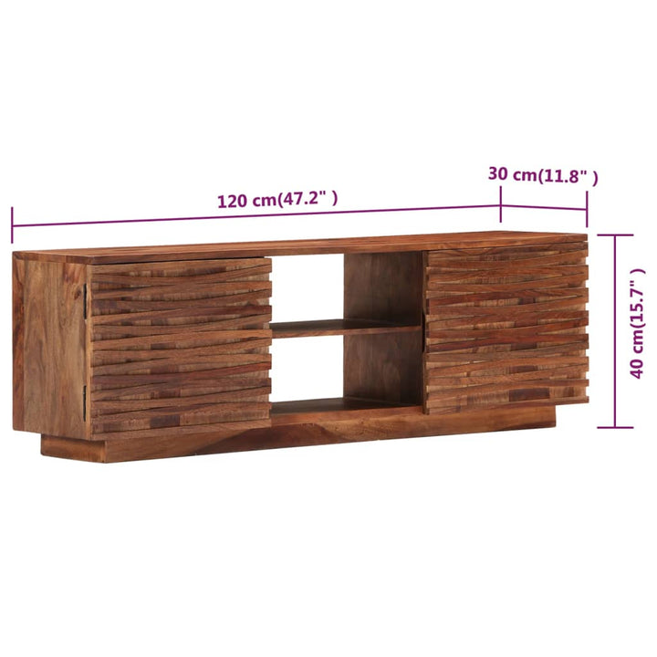 Comodă Tv, 120 X 30 X 40 Cm, Lemn Masiv De Acacia