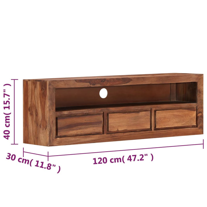 Comodă Tv, 120X30X40 Cm, Lemn Masiv De Acacia