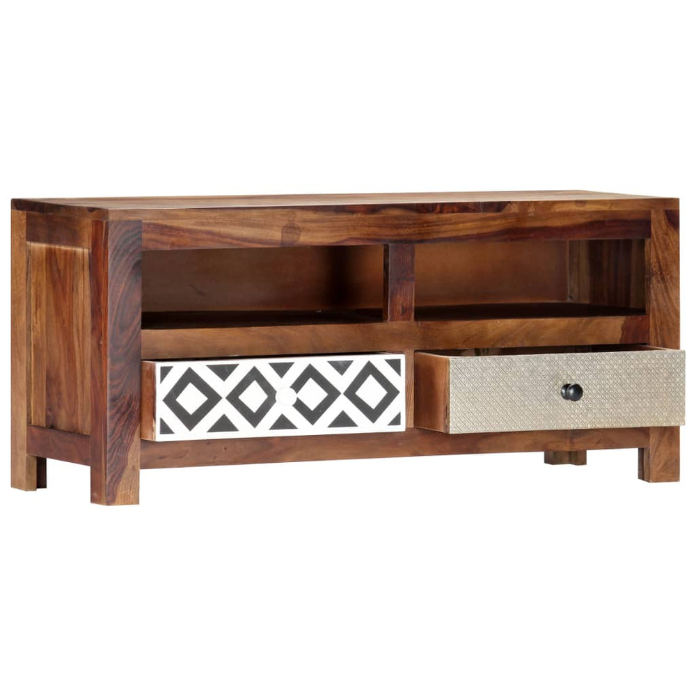 Comodă Tv, 90 X 30 X 40 Cm, Lemn Masiv De Acacia