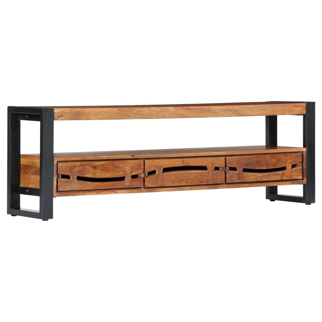 Comodă Tv, 140 X 30 X 45 Cm, Lemn Masiv De Acacia