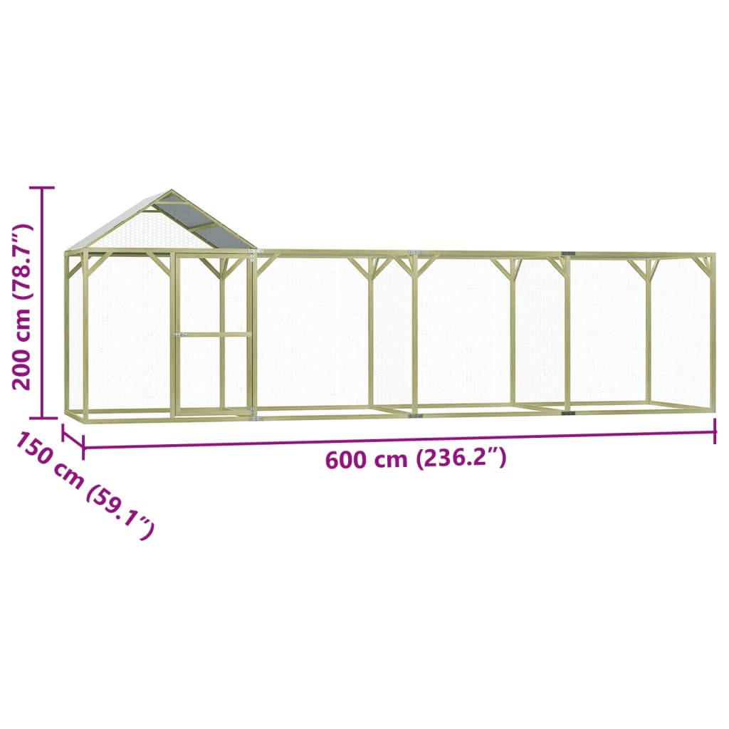 Cușcă Pentru Pui, 6X1,5X2 M, Oțel