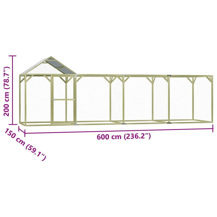 Cușcă Pentru Pui, 6X1,5X2 M, Oțel