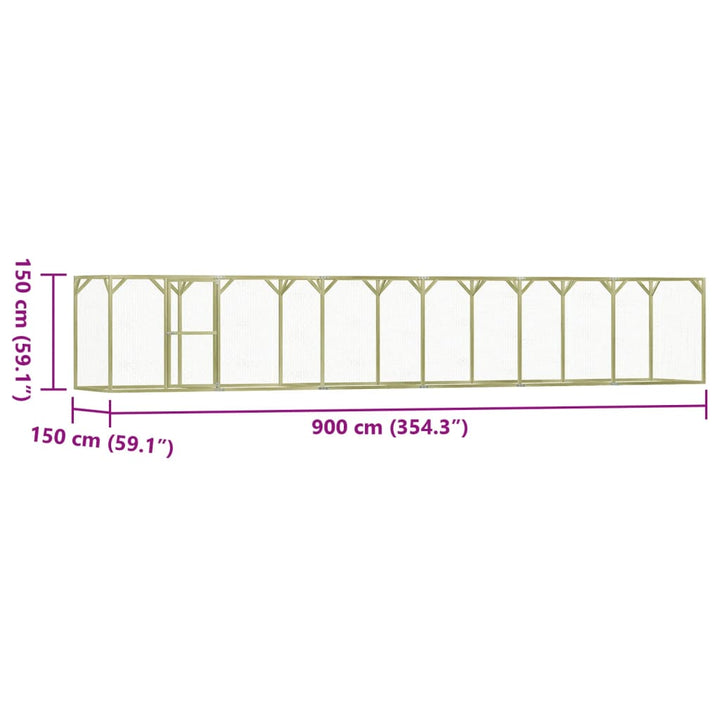 Cușcă Pentru Pui, 9X1,5X1,5 M, Oțel