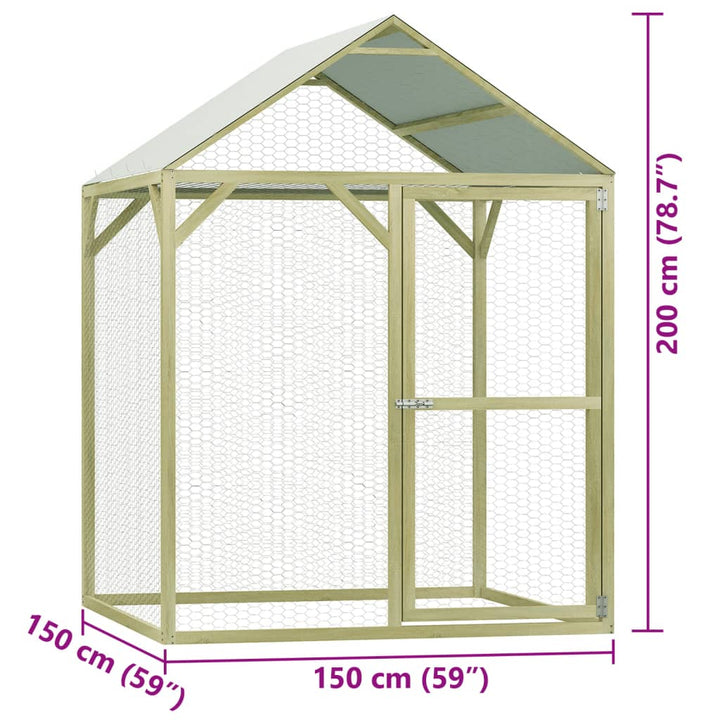 Cușcă Pentru Pui, 1,5X1,5X2 M, Lemn De Pin Tratat