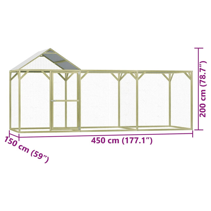 Cușcă Pentru Pui, 4,5X1,5X2 M, Lemn De Pin Tratat