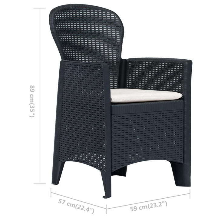 Scaune De Grădină Cu Perne 2 Buc. Plastic Aspect Ratan