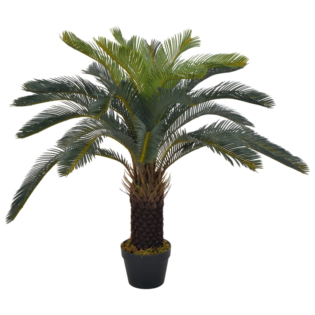 Plantă Artificială Palmier Cycas Cu Ghiveci, Verde,