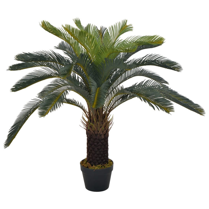 Plantă Artificială Palmier Cycas Cu Ghiveci, Verde,