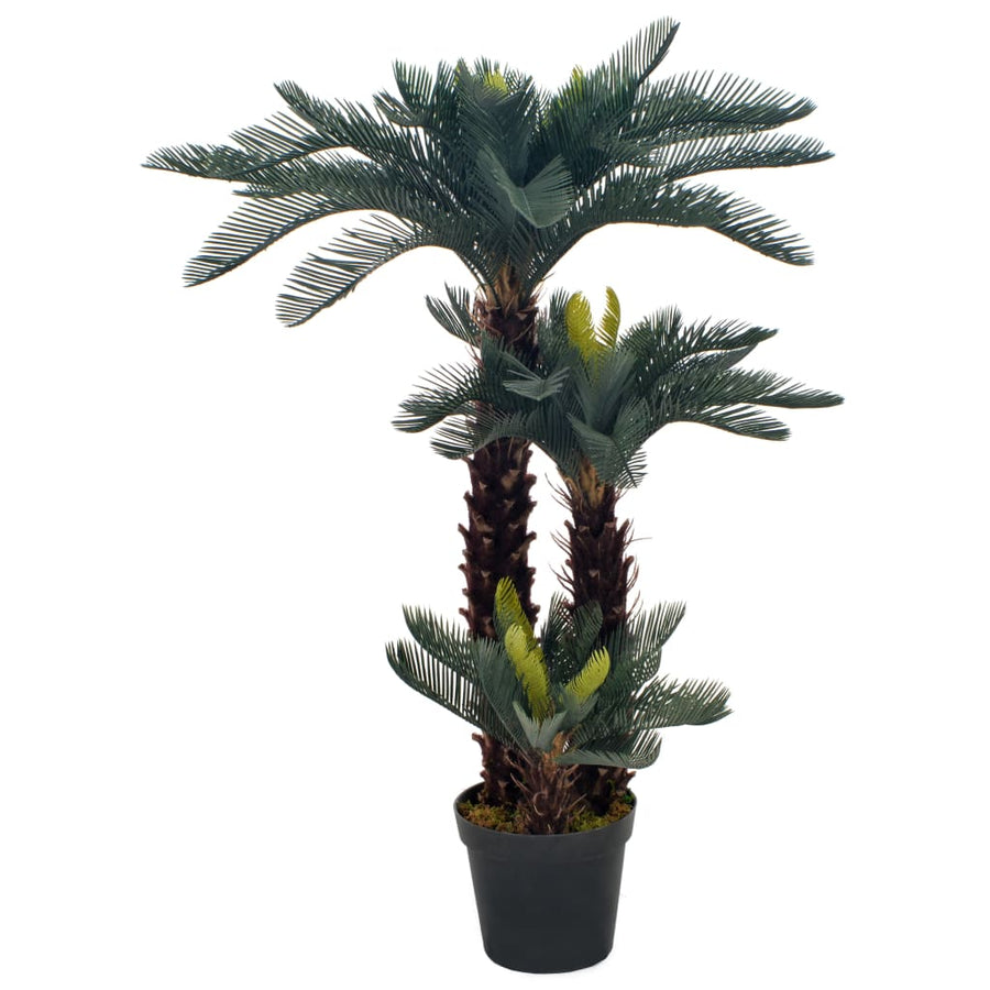 Plantă Artificială Palmier Cycas Cu Ghiveci, Verde,