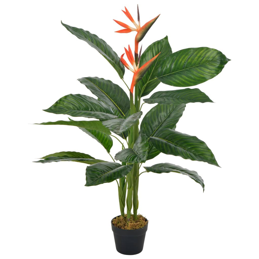 Plantă Artificială Strelitzia Cu Ghiveci, Roșu, 100 Cm