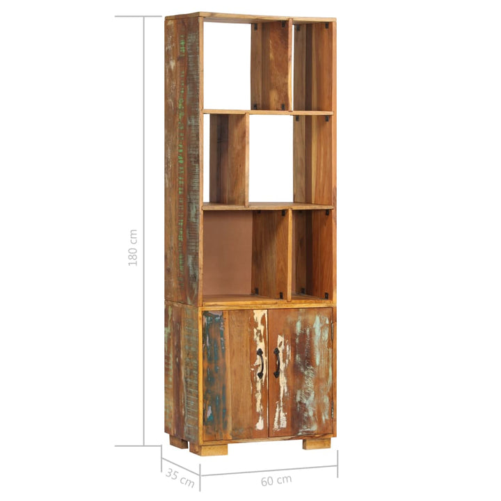 Bibliotecă, 60 X 35 X 180 Cm, Lemn Masiv Reciclat