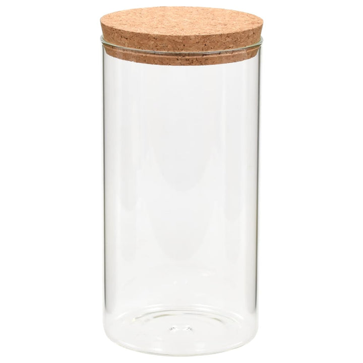 Borcane Din Sticlă Depozitare, Capac De Plută, 6 Buc., 1400 Ml