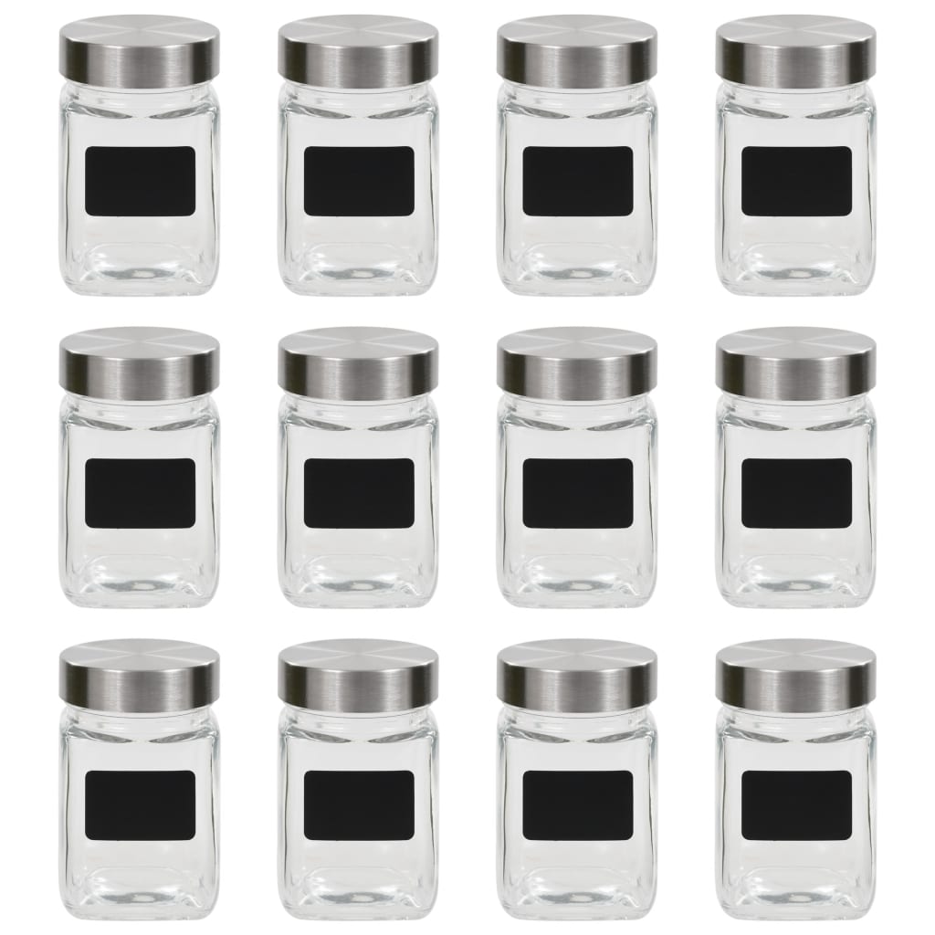 Borcane De Depozitare Cu Etichetă, 24 Buc., 300 Ml