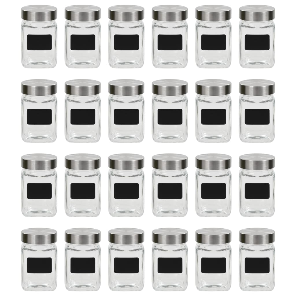 Borcane De Depozitare Cu Etichetă, 24 Buc., 300 Ml