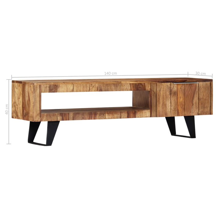 Comodă Tv, 140 X 30 X 40 Cm, Lemn Masiv De Acacia