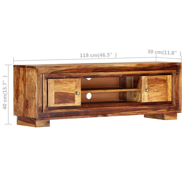 Comodă Tv, 118 X 30 X 40 Cm, Lemn Masiv De Acacia