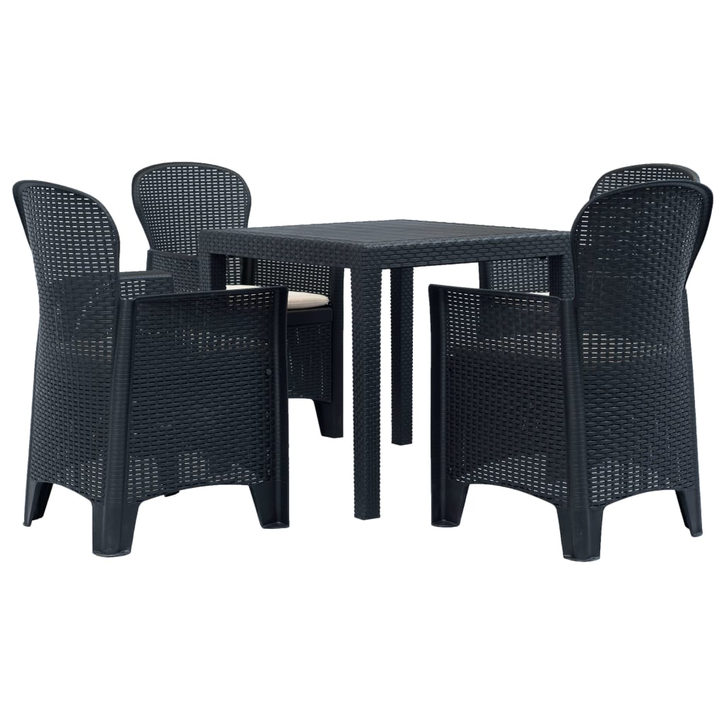 Set Mobilier De Exterior, 7 Piese, , Plastic, Aspect Ratan