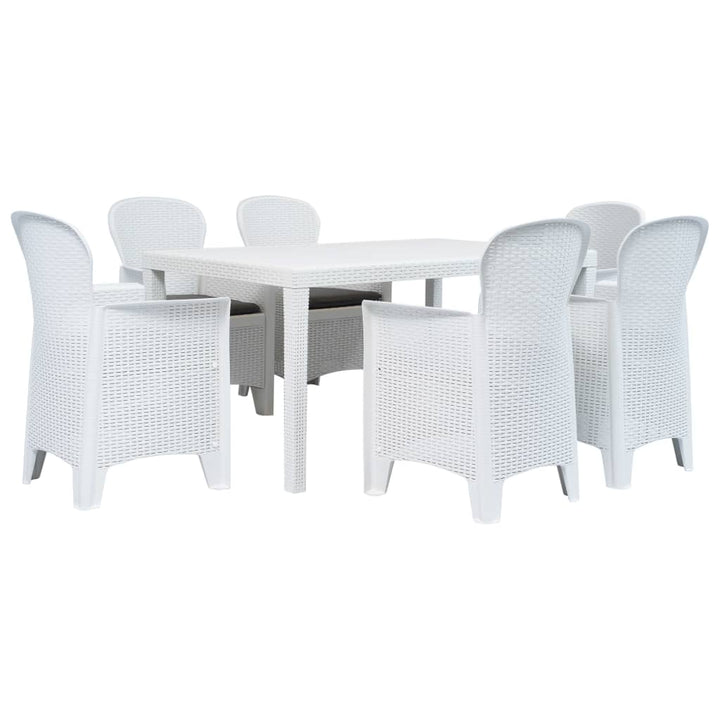 Set Mobilier De Exterior, 7 Piese, , Plastic, Aspect Ratan
