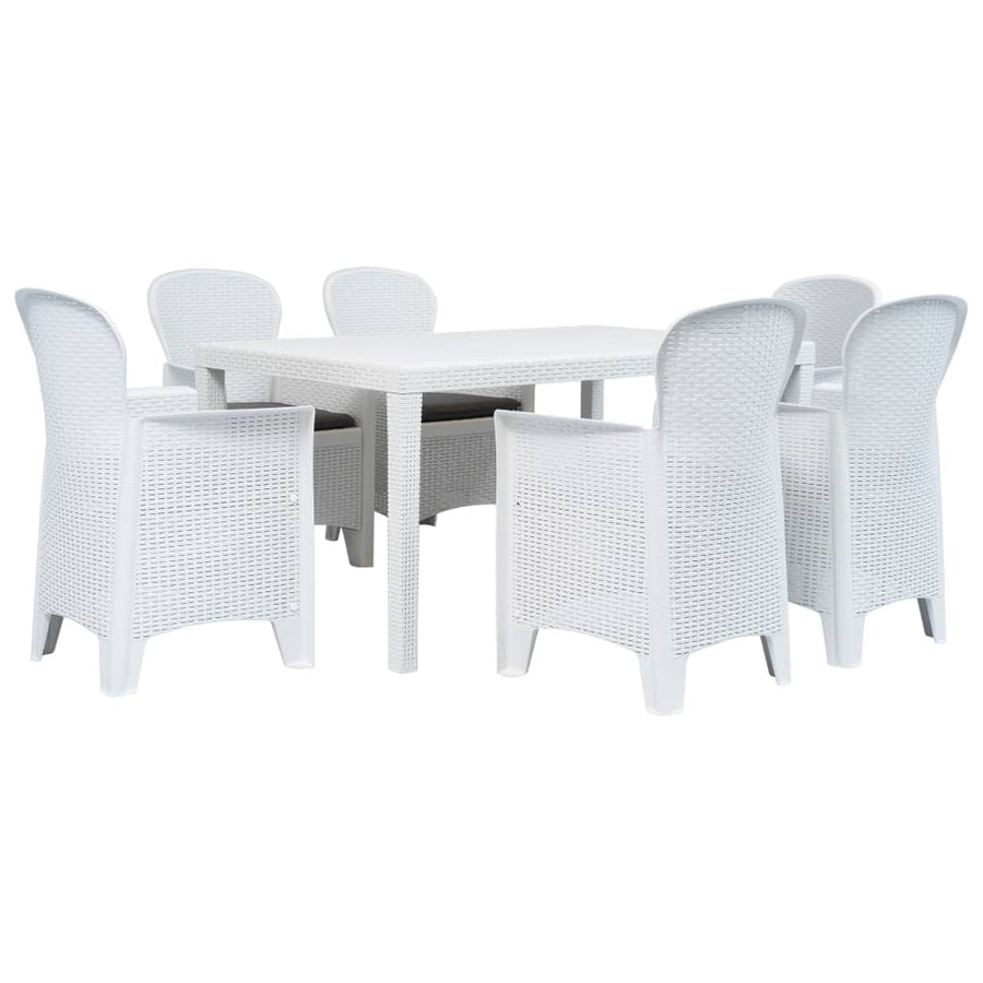 Set Mobilier De Exterior, 7 Piese, , Plastic, Aspect Ratan