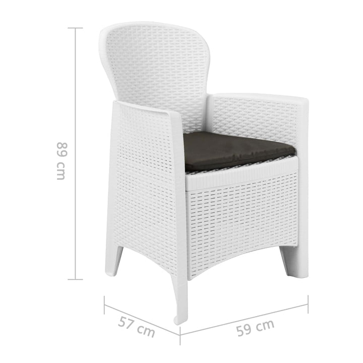Set Mobilier De Exterior, 7 Piese, , Plastic, Aspect Ratan