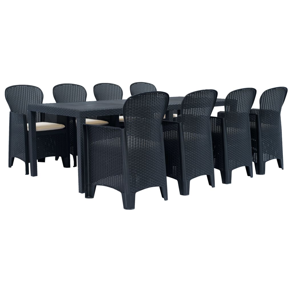 Set Mobilier De Exterior, 7 Piese, , Plastic, Aspect Ratan