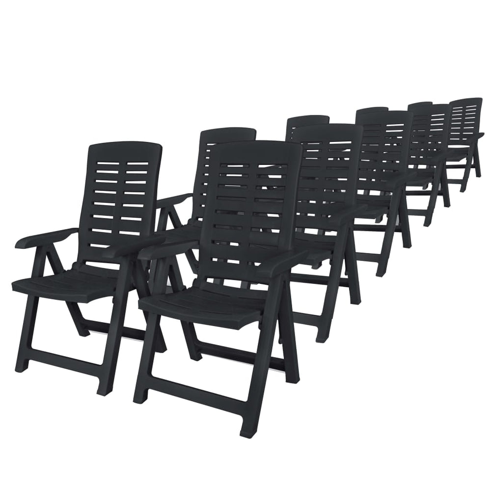 Set Mobilier De Exterior, 11 Piese, Antracit, Plastic