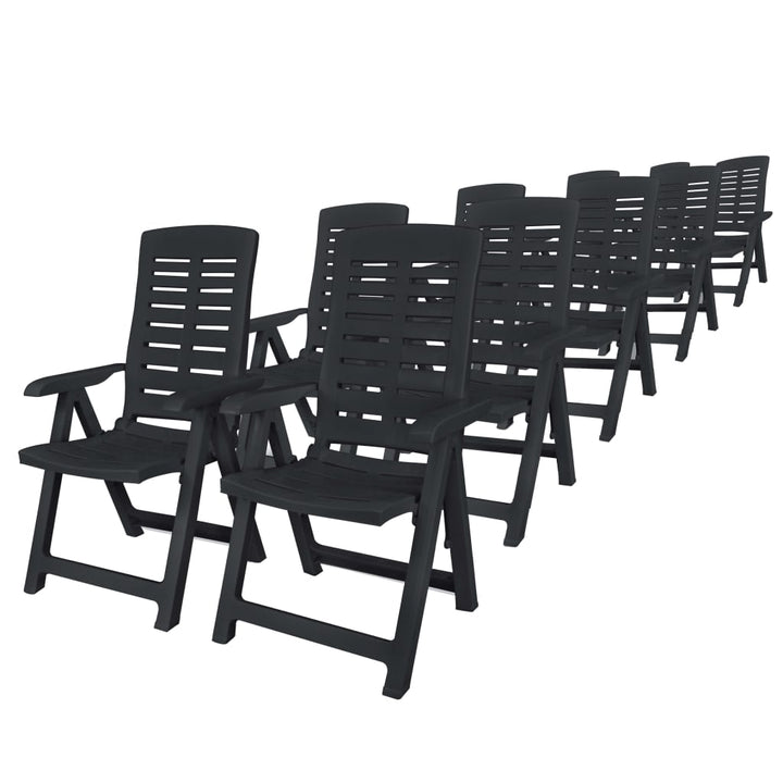 Set Mobilier De Exterior, 11 Piese, Antracit, Plastic