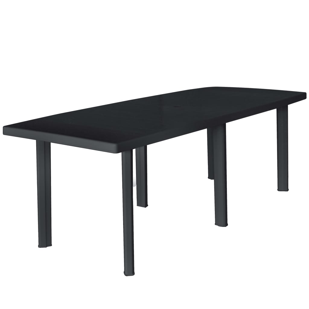 Set Mobilier De Exterior, 11 Piese, Antracit, Plastic