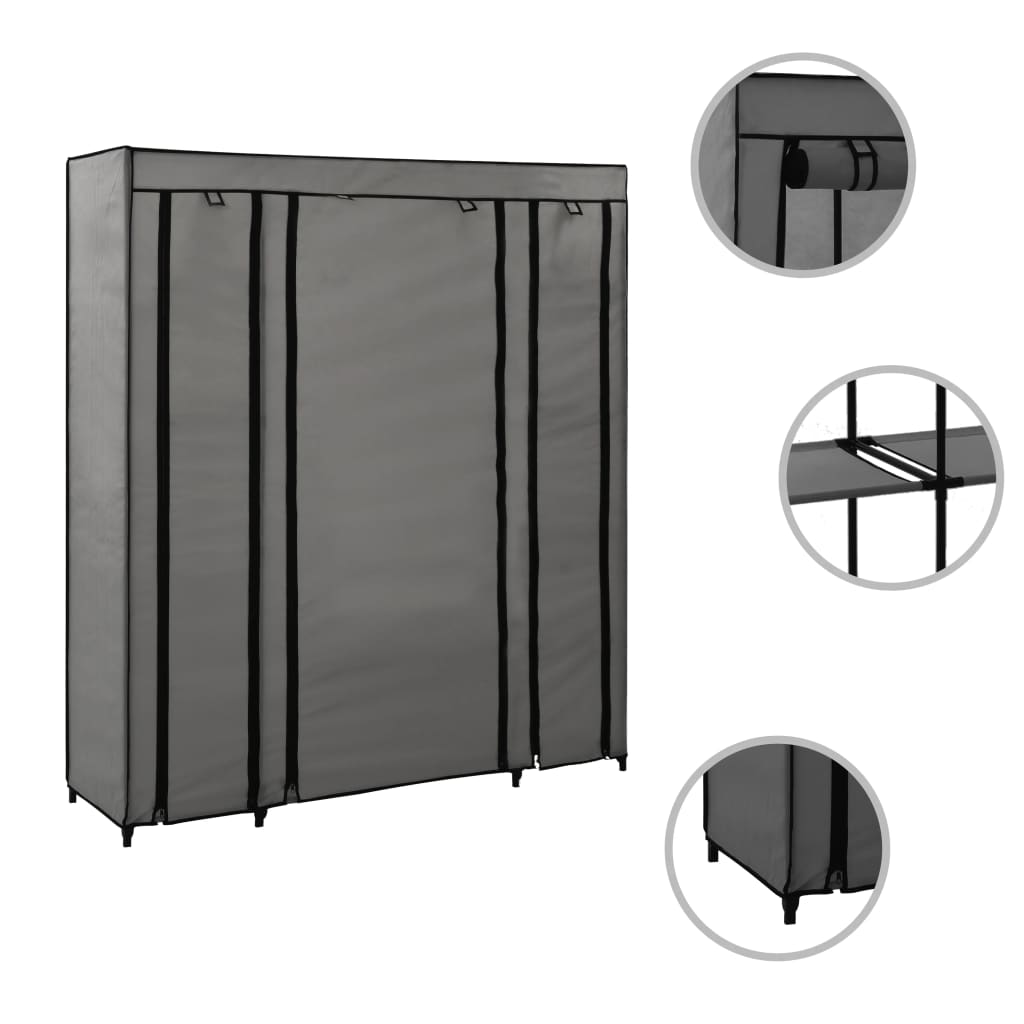 Șifonier Cu Bare Și Compartimente, , 150X45X176 Cm, Textil