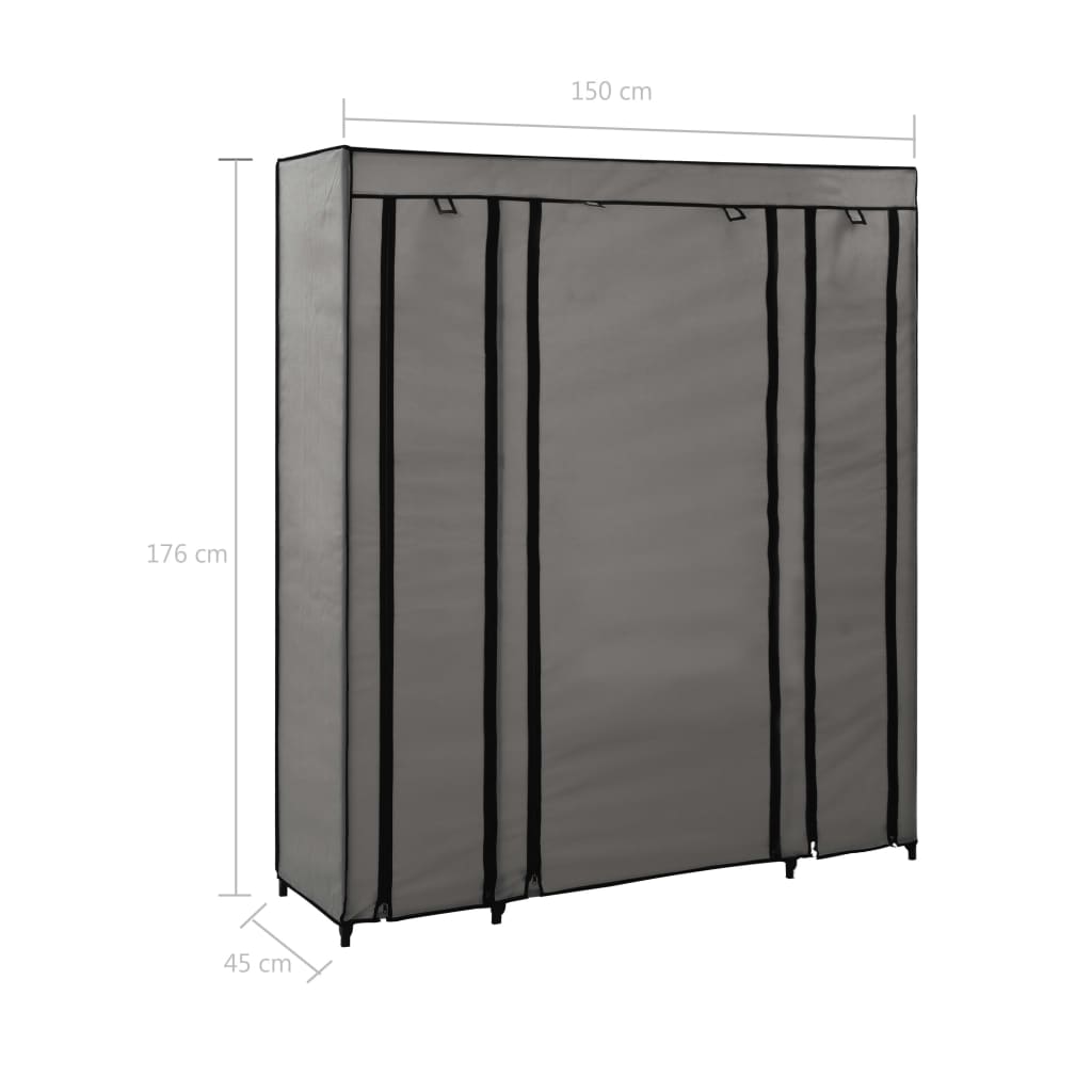 Șifonier Cu Bare Și Compartimente, , 150X45X176 Cm, Textil