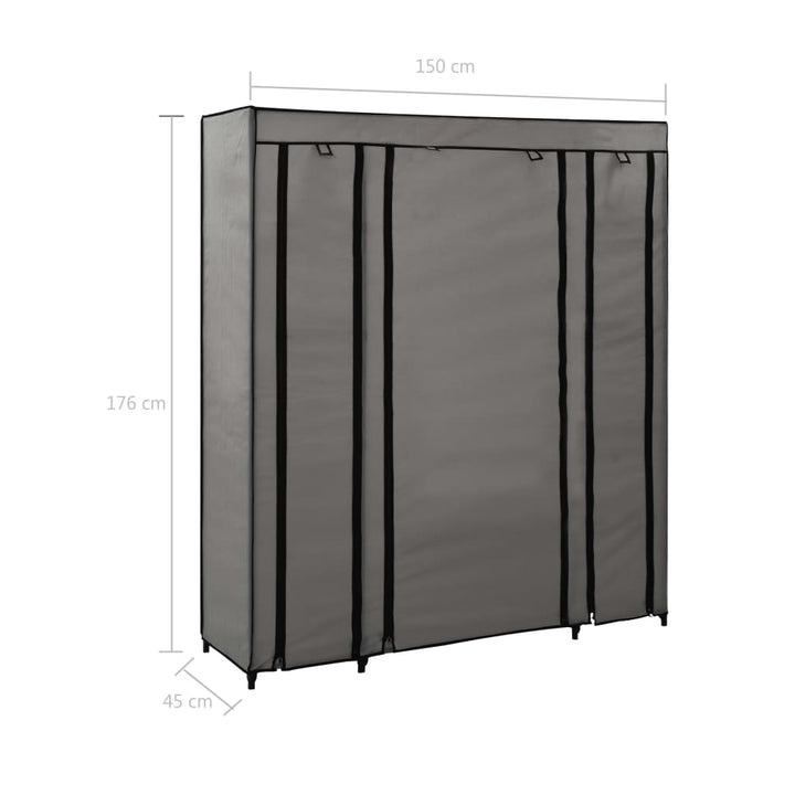 Șifonier Cu Bare Și Compartimente, , 150X45X176 Cm, Textil