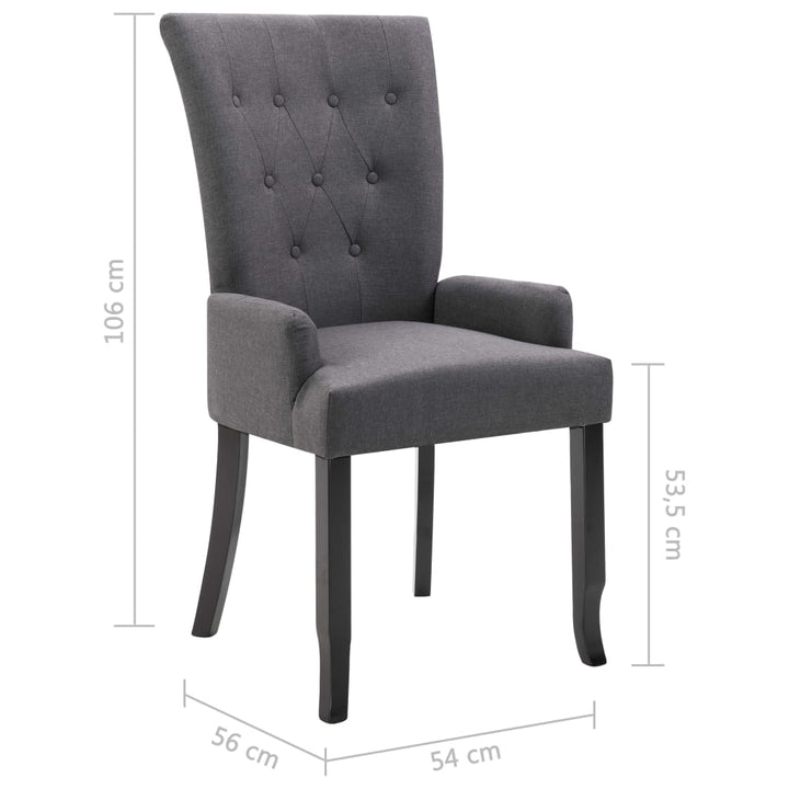 Scaun De Bucătărie Cu Cotiere, , Material Textil