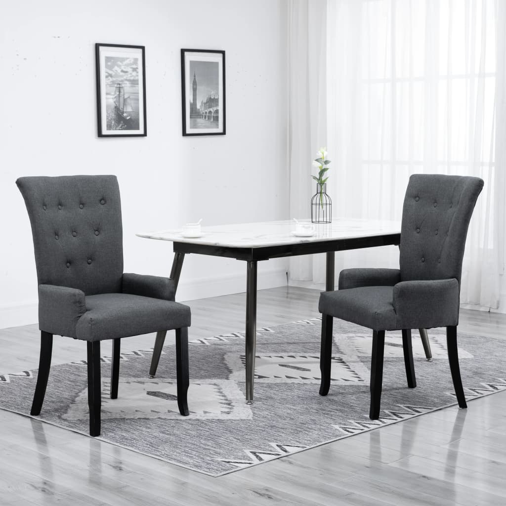 Scaun De Bucătărie Cu Cotiere, , Material Textil