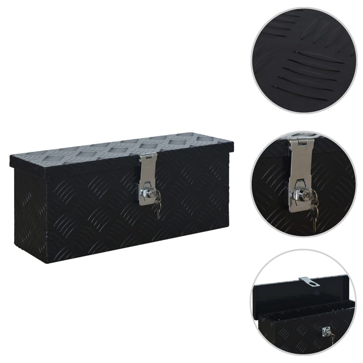 Ladă Din Aluminiu, Negru, 485 X 140 X 200 Mm