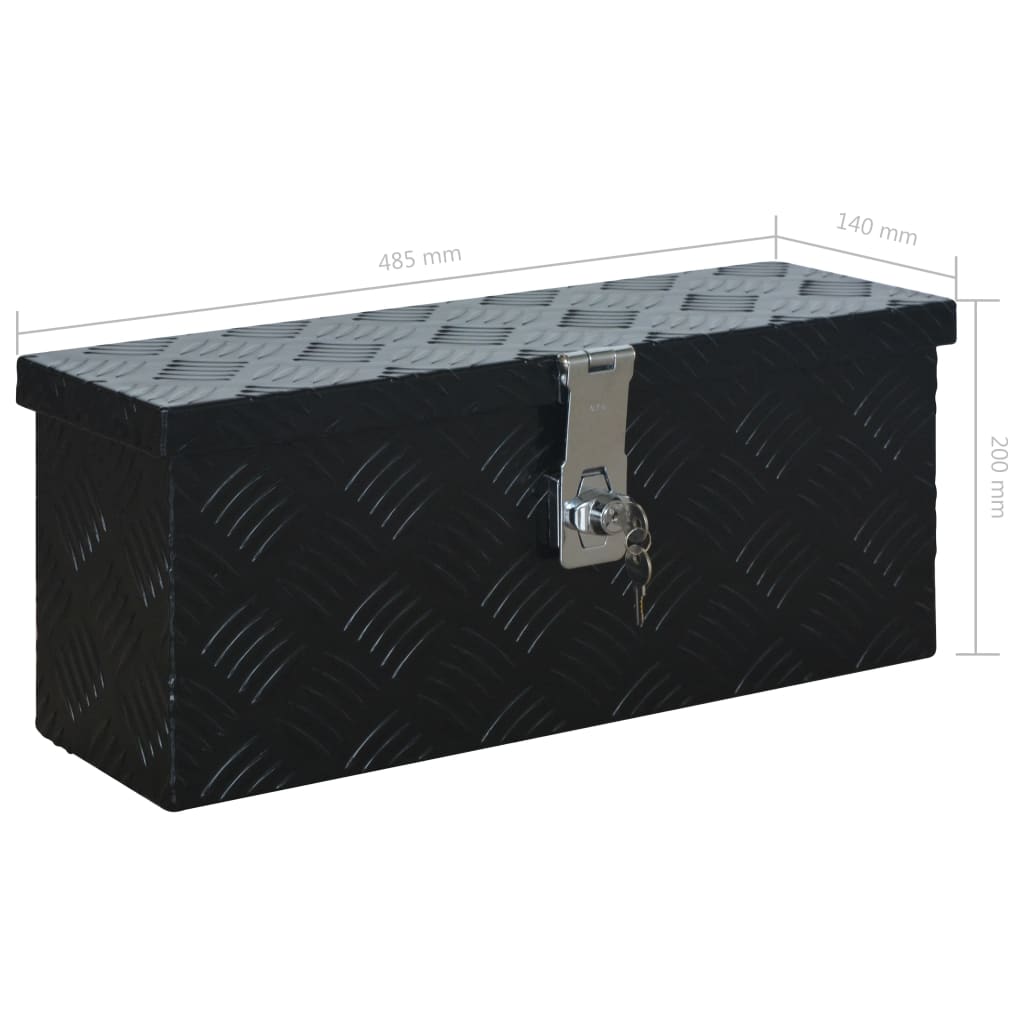 Ladă Din Aluminiu, Negru, 485 X 140 X 200 Mm