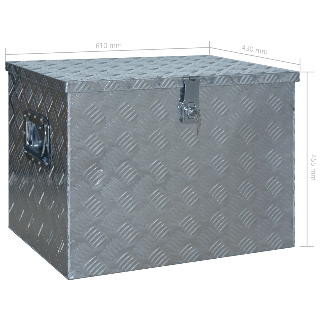 Ladă Din Aluminiu, 610 X 430 X 455 Cm, Argintiu