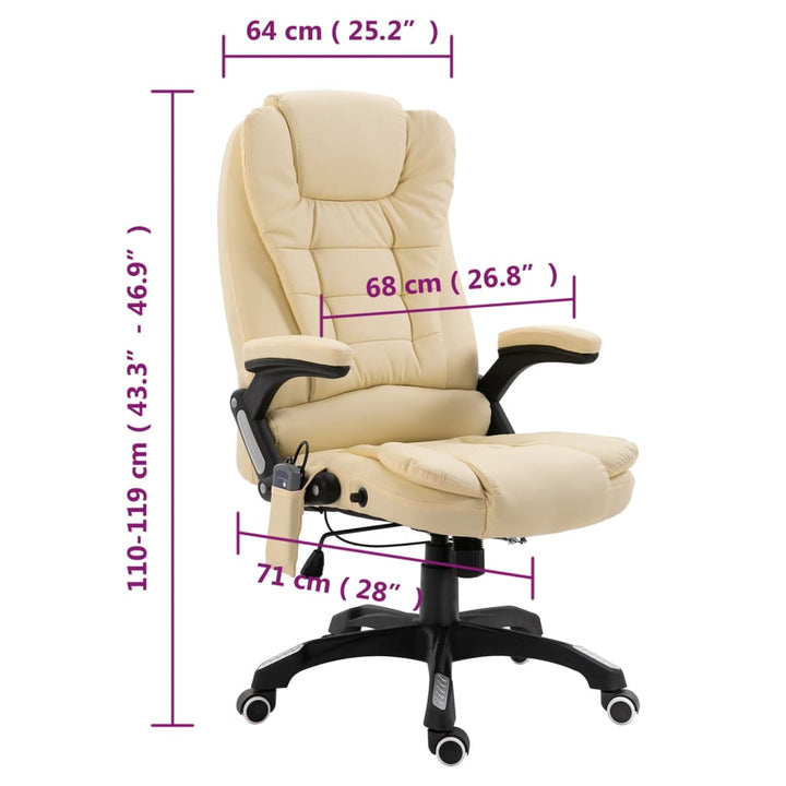 Scaun De Birou Cu Masaj, , Piele Ecologică