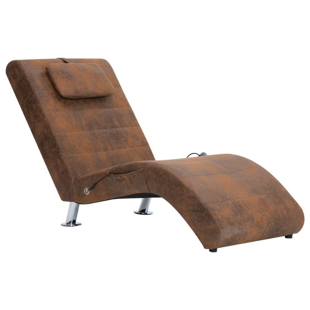 Șezlong De Masaj Cu Pernă, , Piele Întoarsă Artificială
