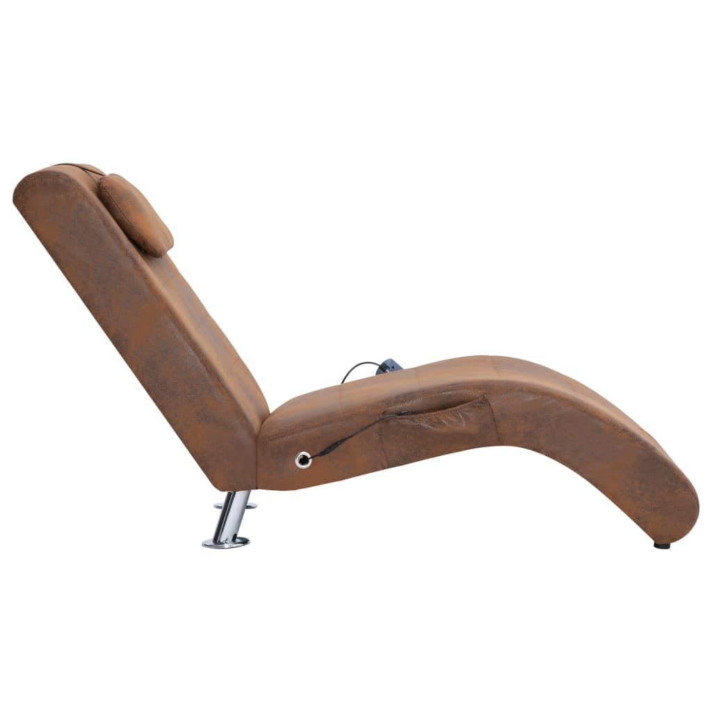 Șezlong De Masaj Cu Pernă, , Piele Întoarsă Artificială