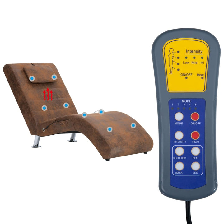 Șezlong De Masaj Cu Pernă, , Piele Întoarsă Artificială