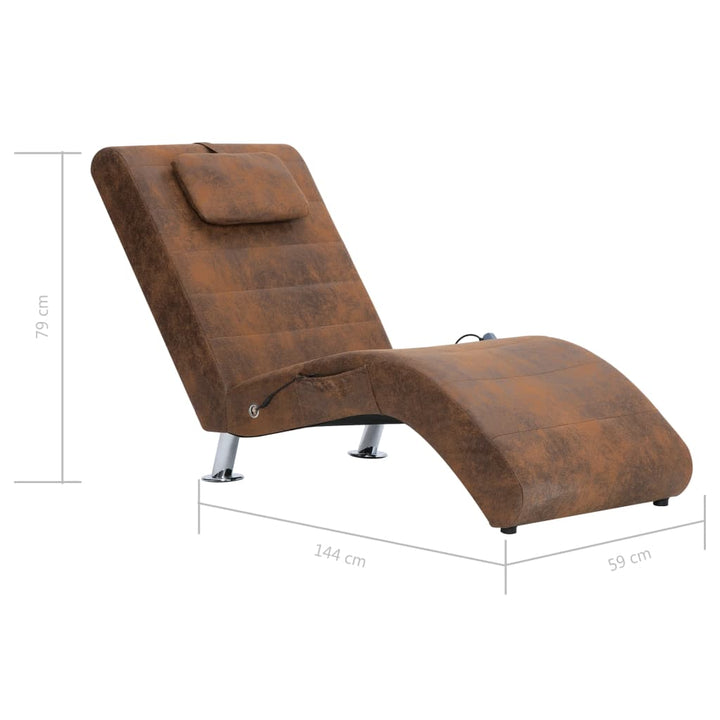Șezlong De Masaj Cu Pernă, , Piele Întoarsă Artificială