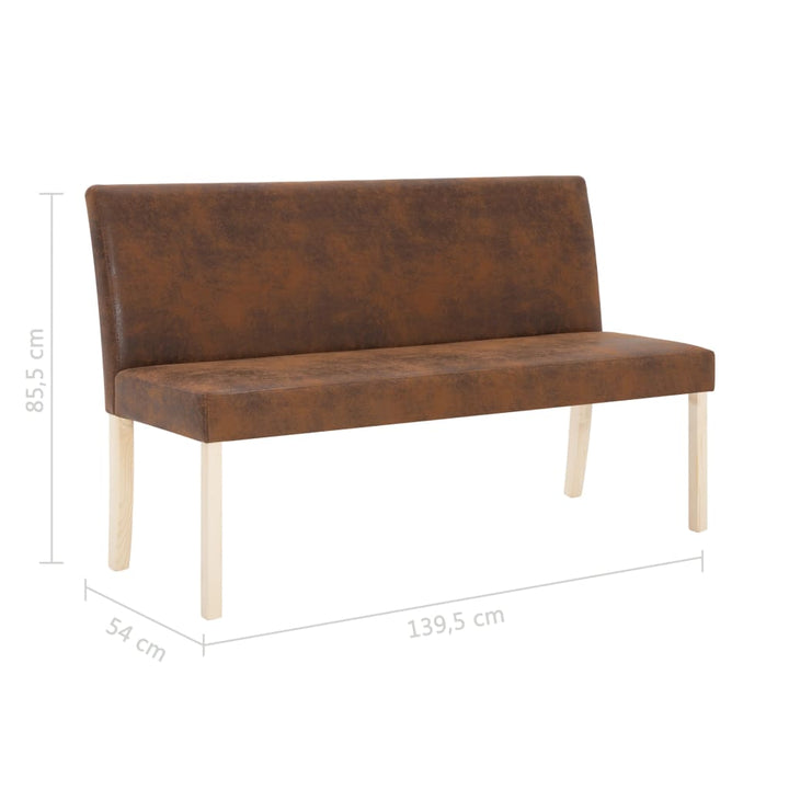Bancă, , 139,5 Cm, Piele Întoarsă Ecologică