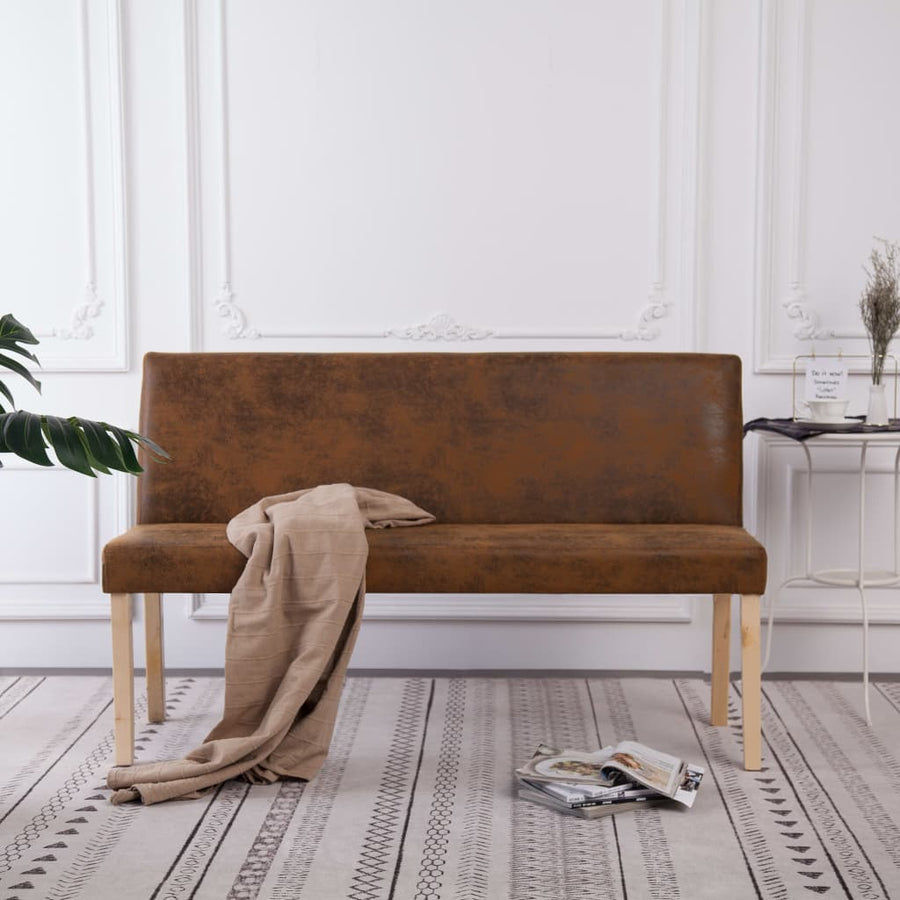 Bancă, , 139,5 Cm, Piele Întoarsă Ecologică