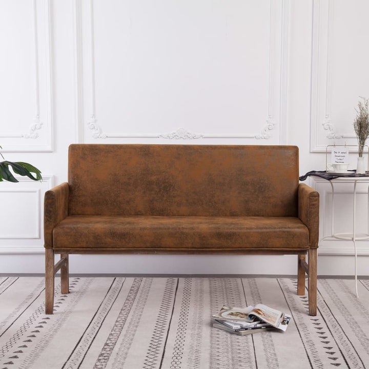 Bancă, , 139,5 Cm, Piele Întoarsă Ecologică