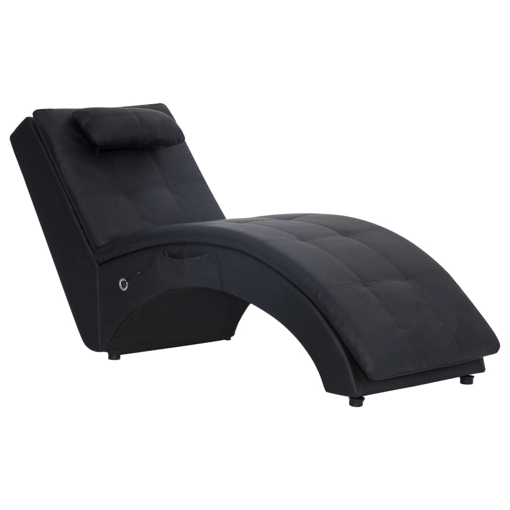 Șezlong De Masaj Cu Pernă, , Piele Artificială