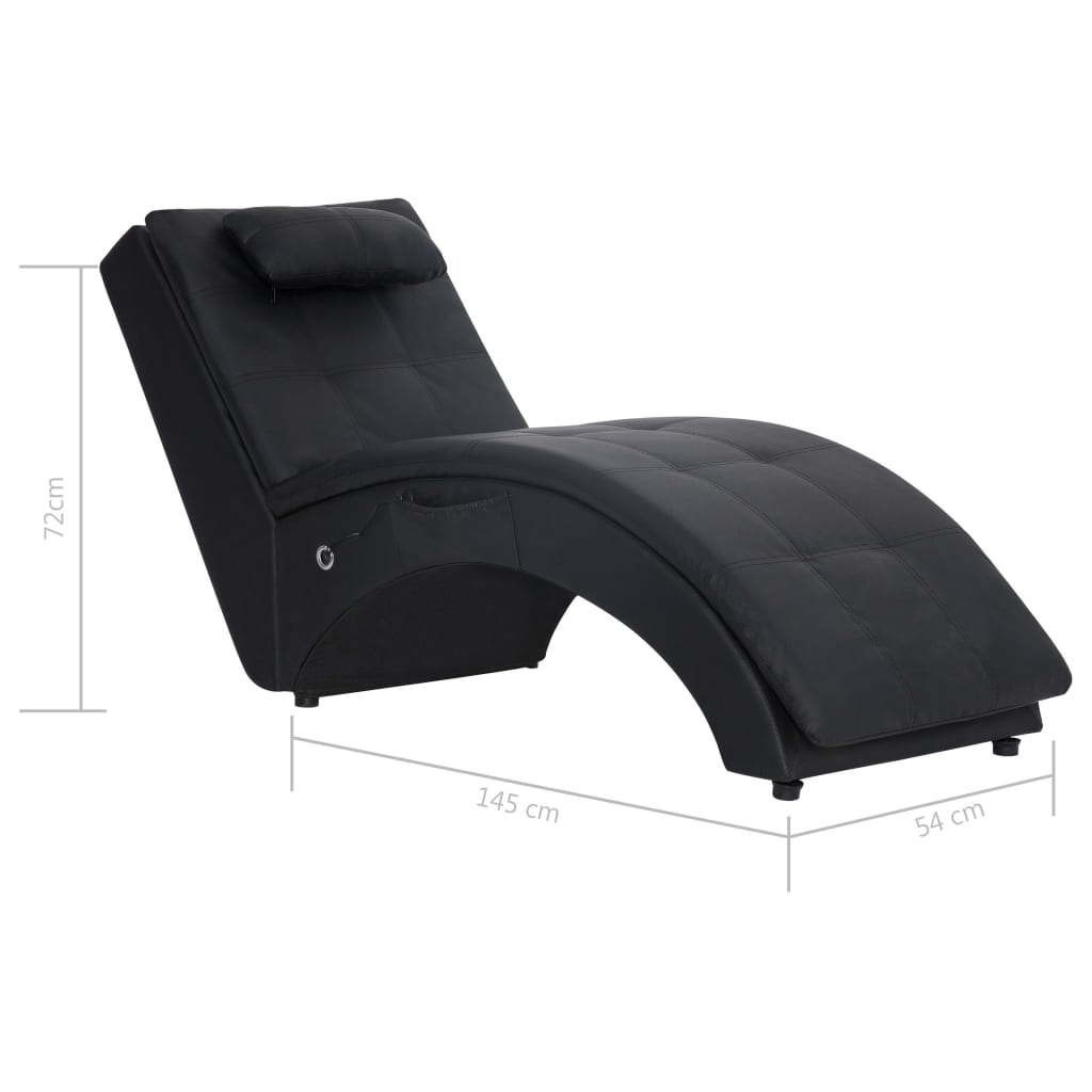 Șezlong De Masaj Cu Pernă, , Piele Artificială