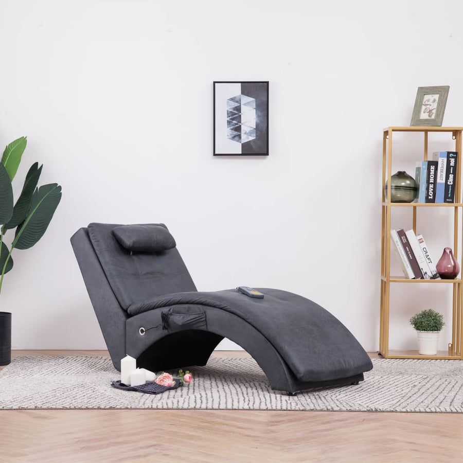 Șezlong De Masaj Cu Pernă, , Piele Întoarsă Artificială