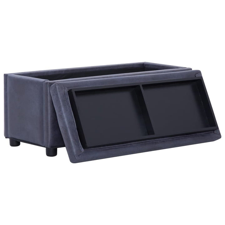Taburet De Depozitare, , 87,5 Cm, Piele Întoarsă Ecologică