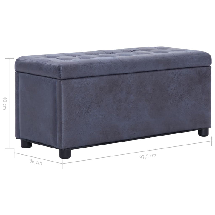 Taburet De Depozitare, , 87,5 Cm, Piele Întoarsă Ecologică