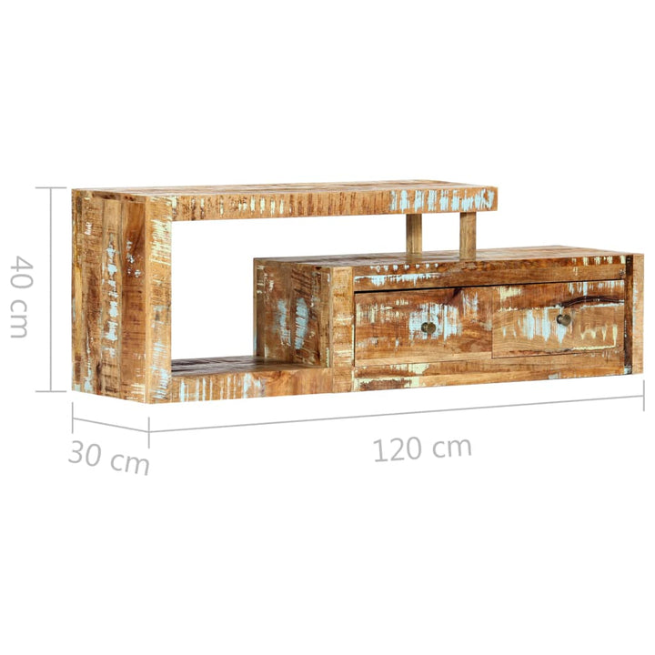 Comodă Tv, 120 X 30 X 40 Cm, Lemn Masiv Reciclat